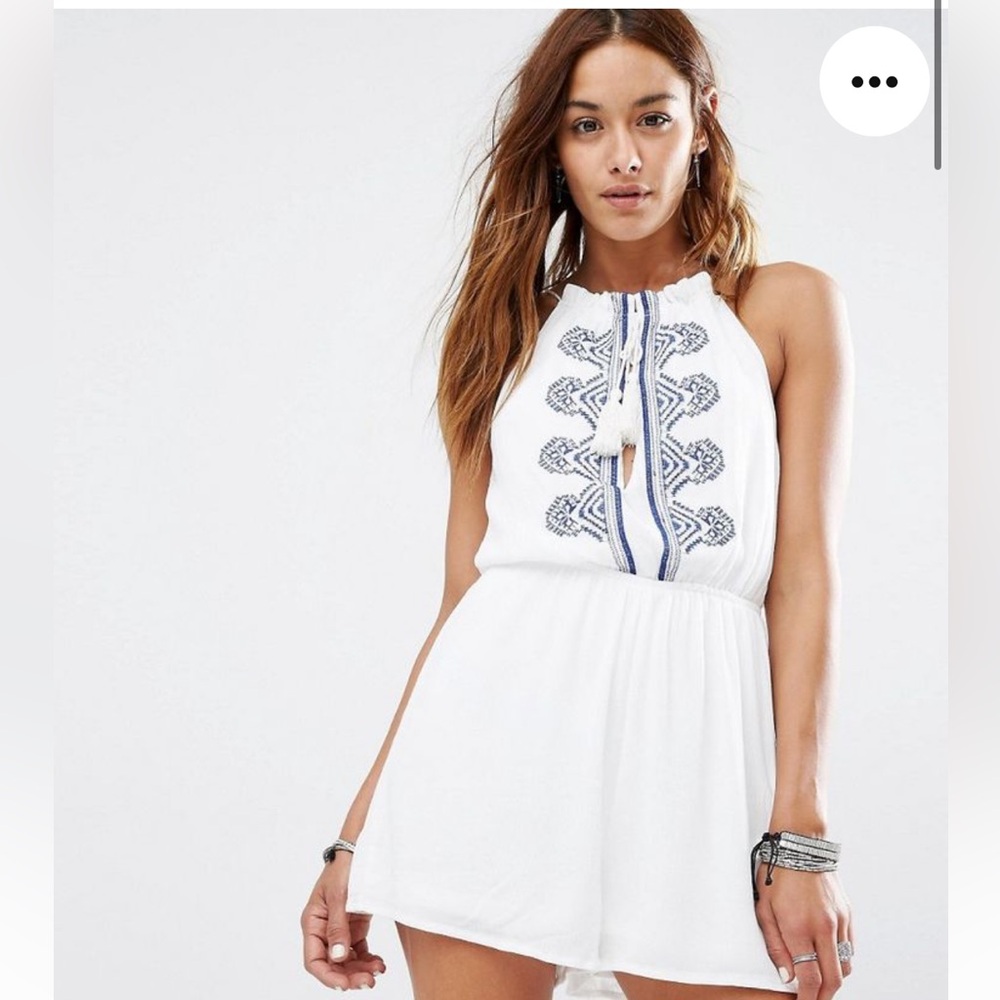 Misguided white embroidered romper